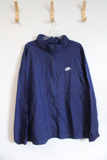 NEW Nike Navy Full Zip Windbreaker | XXL