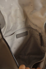 Kate Spade Jackson Gray Taupe Soft Pebbled Leather Medium Flap Crossbody Bag