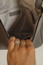 Kate Spade Jackson Gray Taupe Soft Pebbled Leather Medium Flap Crossbody Bag