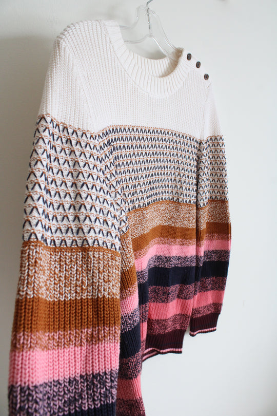 Talbots Striped Knit Sweater | M Petite