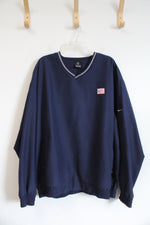 Vintage Nike 90s American Flag Navy Windbreaker Pullover | XL