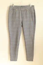 Michael Kors Black and White Checkered Knit Stretch Pants | L