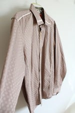 Platini Jean Cougar Brown Patterned Button Down Shirt | L