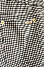 Michael Kors Black and White Checkered Knit Stretch Pants | L
