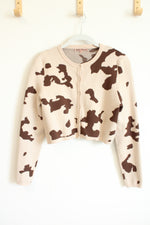 Bailey Rose Tan Cow Print Cardigan | L