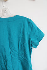 NEW Purple Label Healing Hands Blue Scrub Top | M