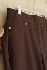 Michael Kors Chocolate Brown Knit Stretch Pants | L