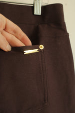 Michael Kors Chocolate Brown Knit Stretch Pants | L