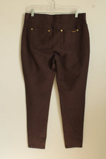 Michael Kors Chocolate Brown Knit Stretch Pants | L