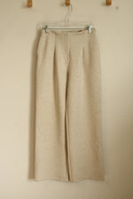 NEW OGL Heathered Cream Wide Leg Pleated Sweatpants | S