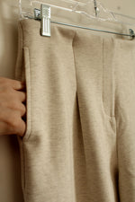 NEW OGL Heathered Cream Wide Leg Pleated Sweatpants | S