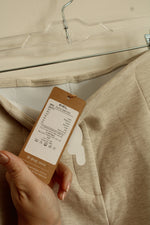 NEW OGL Heathered Cream Wide Leg Pleated Sweatpants | S