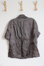 Chico's Brown Metallic Button Down Top | 3 (XL)