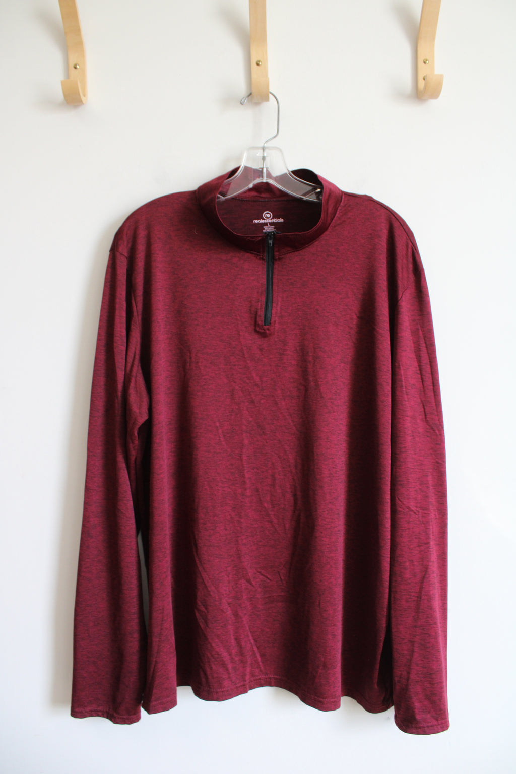 Real Essentials Maroon 1/4 Zip Sweatshirt | L