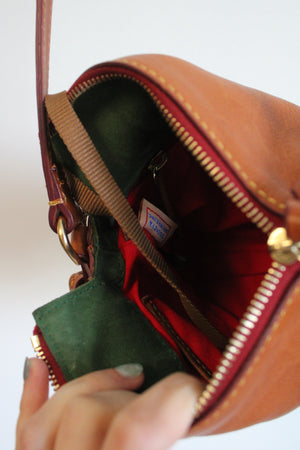 Dooney & Bourke Florentine Brown Leather Mini Crossbody Purse