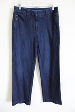 Talbots Front Button Detail Dark Wash Jeans | 8 Petite