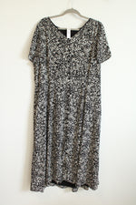 NEW Talbots Black & White Floral Chiffon Faux Button Down Dress | 18