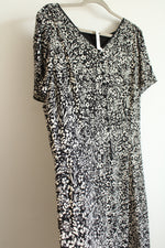 NEW Talbots Black & White Floral Chiffon Faux Button Down Dress | 18