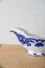 Vintage Grindley Portman Blue & Gold Swirl Gravy Boat