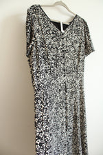 NEW Talbots Black & White Floral Chiffon Faux Button Down Dress | 18