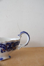 Vintage Grindley Portman Blue & Gold Swirl Gravy Boat