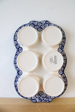 Temptations Old World Blue Ceramic 6-Cup Muffin Pan