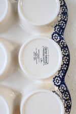 Temptations Old World Blue Ceramic 6-Cup Muffin Pan