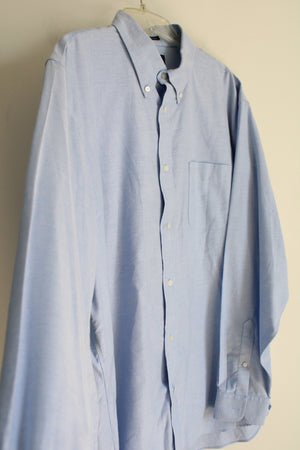 Lands' End Blue Cotton Button Down Shirt | XL 17-17 1/2