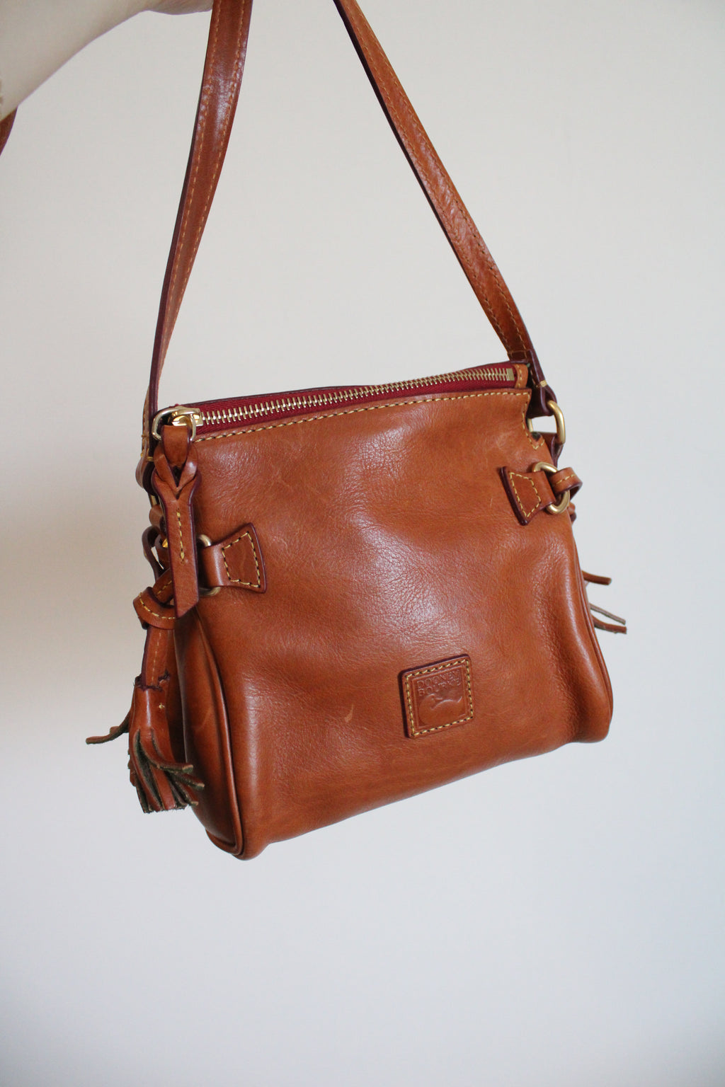 Dooney & Bourke Florentine Brown Leather Mini Crossbody Purse