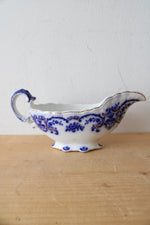 Vintage Grindley Portman Blue & Gold Swirl Gravy Boat