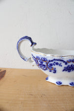 Vintage Grindley Portman Blue & Gold Swirl Gravy Boat