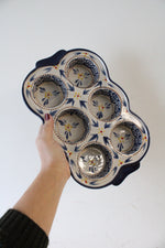 Temptations Old World Blue Ceramic 6-Cup Muffin Pan