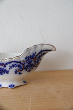 Vintage Grindley Portman Blue & Gold Swirl Gravy Boat