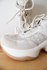 Michael Kors Olympia Logo Glitter Beige Chunky Trainer Sneakers | 10M