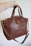 Dooney & Bourke Brown Dome Patent Leather Pure