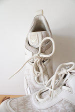 Michael Kors Olympia Logo Glitter Beige Chunky Trainer Sneakers | 10M