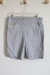 Hilary Radley Gray & White Striped Shorts | M