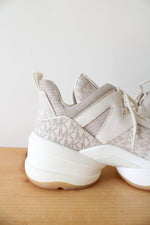 Michael Kors Olympia Logo Glitter Beige Chunky Trainer Sneakers | 10M