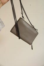 Coach Taupe Leather Suede Chain Strap Crossbody Small Purse