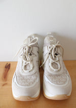 Michael Kors Olympia Logo Glitter Beige Chunky Trainer Sneakers | 10M