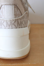 Michael Kors Olympia Logo Glitter Beige Chunky Trainer Sneakers | 10M