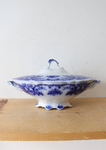 W.H. Grinley Flow Blue & White Soup Tureen