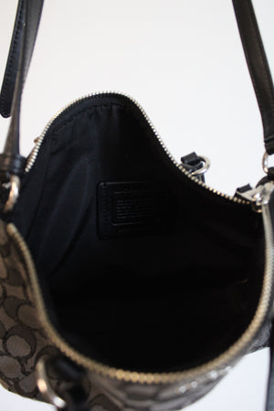 Coach Signature Black Monogram Mini Kelsey Crossbody Purse