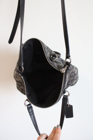 Coach Signature Black Monogram Mini Kelsey Crossbody Purse