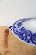 W.H. Grinley Flow Blue & White Soup Tureen