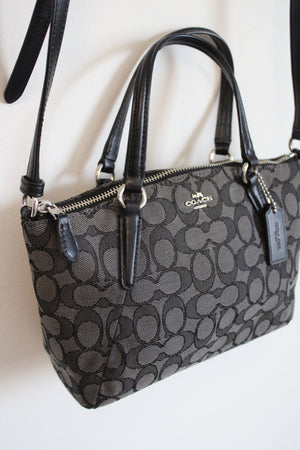 Coach Signature Black Monogram Mini Kelsey Crossbody Purse