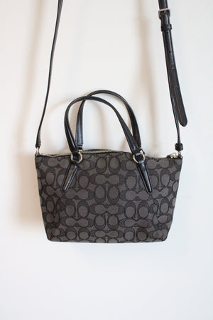 Coach Signature Black Monogram Mini Kelsey Crossbody Purse