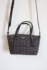 Coach Signature Black Monogram Mini Kelsey Crossbody Purse