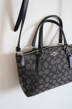 Coach Signature Black Monogram Mini Kelsey Crossbody Purse