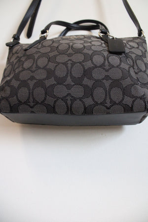 Coach Signature Black Monogram Mini Kelsey Crossbody Purse